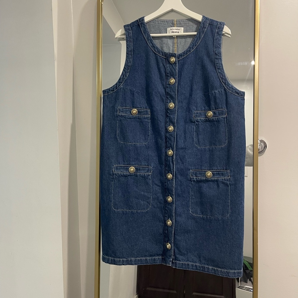 Reformation Women's Blue Tropez Denim Mini Dress 12 - Picture 7 of 11